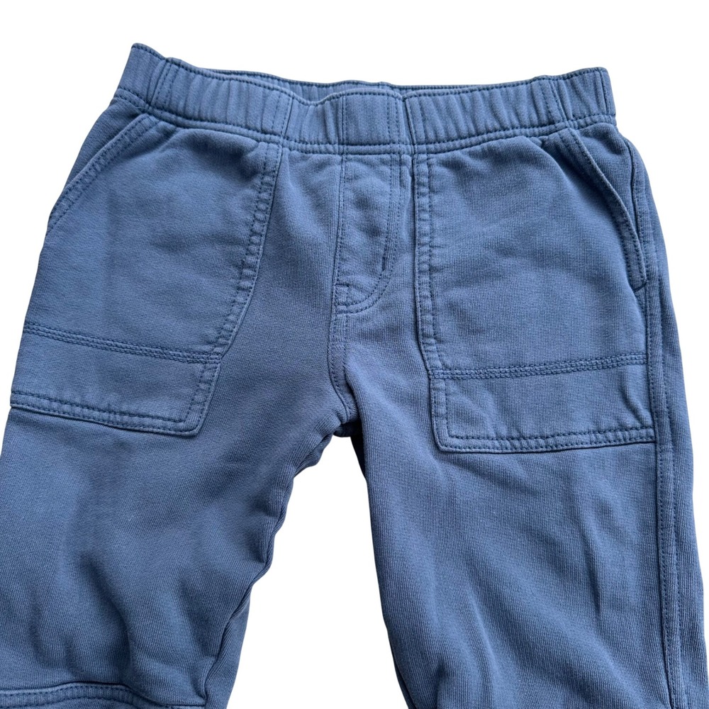Tea Collection Boy Blue French Terry Cotton Jogger Pants Size 10 Reinforced Knee